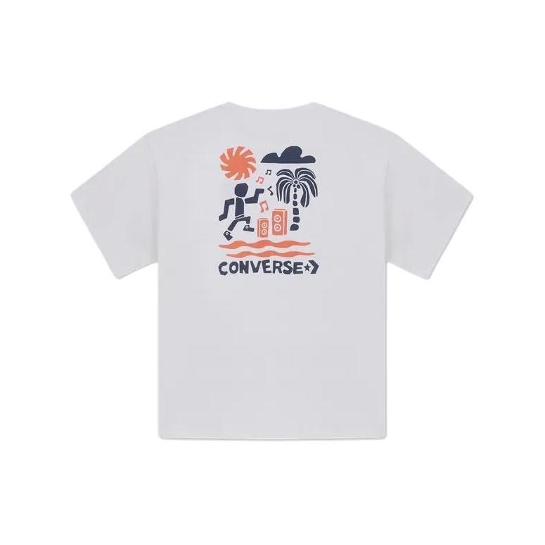 

New Converse Summer Play Series T Shirt Men s White 10026424-A03 M