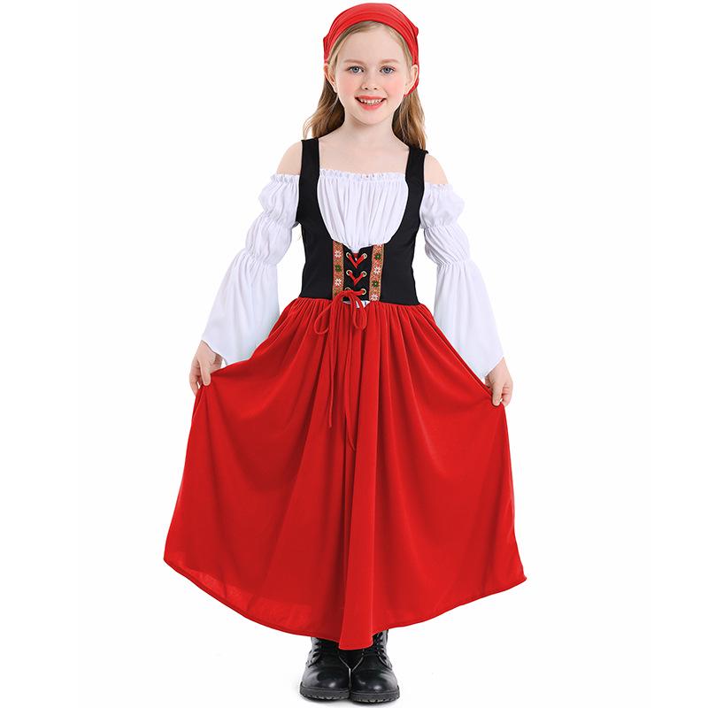 Children's Medieval Farm Costume Dress for Halloween and Festivals