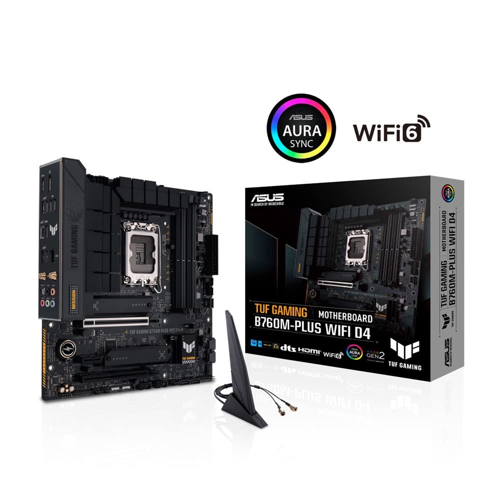 ASUS TUF GAMING WIFI D4 Intel and 12th Generation CPU LGA1700 DDR4 Authorized Japanese Distributor B760M-PLUS Motherboard, 14th, 13th, Compatible,