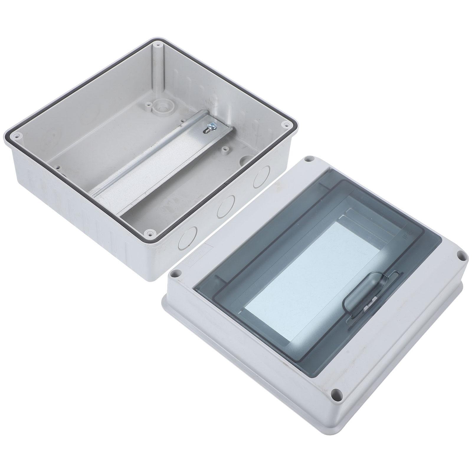 

8 Way Waterproof Distribution Box IP65 Circuit Breaker Panel Transparent Window Electrical Junction Terminal Box Small 17.30X15.90X9.50CM