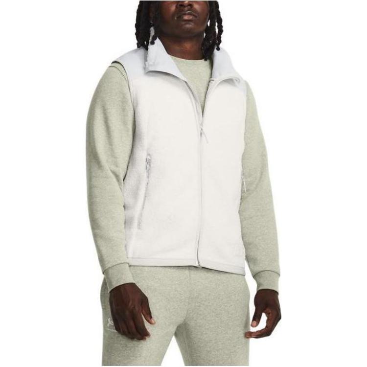 Under Armour Einfarbig Bequemer Stehkragen Ärmellose Weste Herrenwesten Weiß 1378848-114
