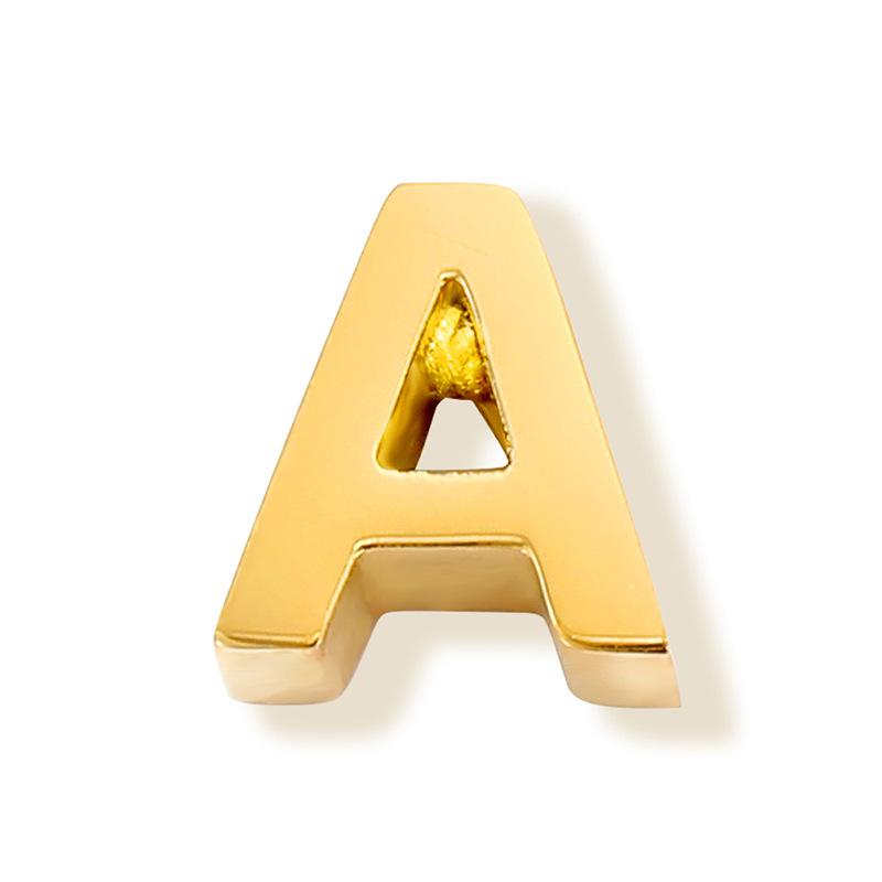 Stainless Steel Non-Fading English Letter Pendant Charms for DIY Jewelry, 26 Letters Available