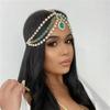Exquisite Fashionable Multi Layer Rhinestone Pendant Head Chain Bridal Wedding Ladies Crystal Forehead Chain Jewelry Accessory