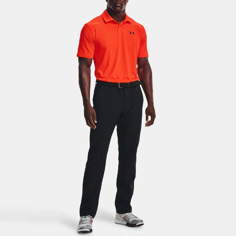 UA Casl Solid Color Short Sleeve Polo Shirt Men Tops Orange 1368122-296