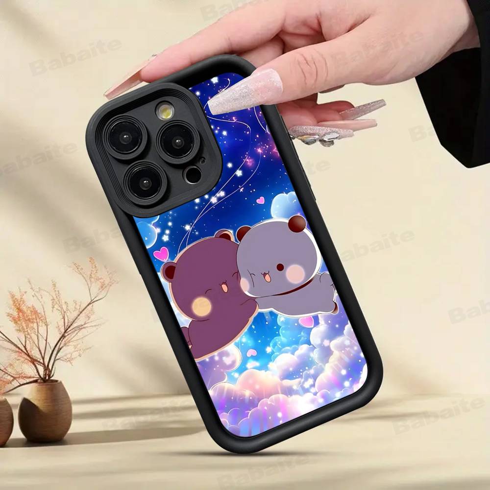 Cute Bubu Dudu Phone Case For IPhone 17 16 15 14 13 12 11 Pro Max Plus Black Full Coverage TPU