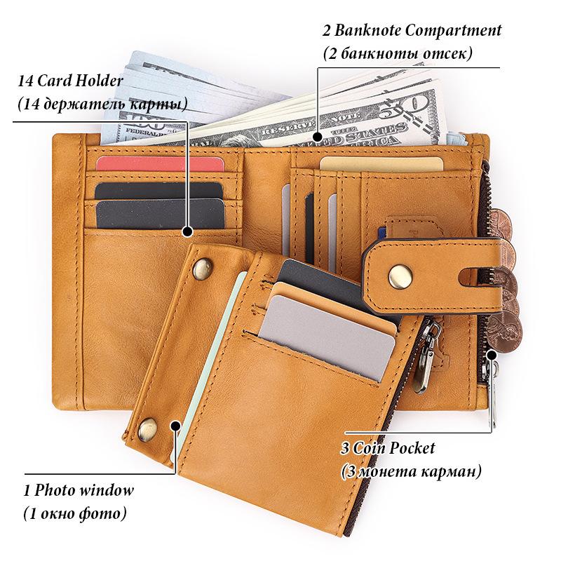 Short Leather Wallet, First Layer Cowhide Card Bag