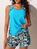 European and American large size split swimsuit tankini slightly fat meat cover beach vacation hot spring two-piece set