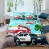 Boys Fire Truck Bedding Set Kids Red Fire Engine Pattern Comforter Cover for Children Teens Car Vehicle Print Duvet Cover 2pcs