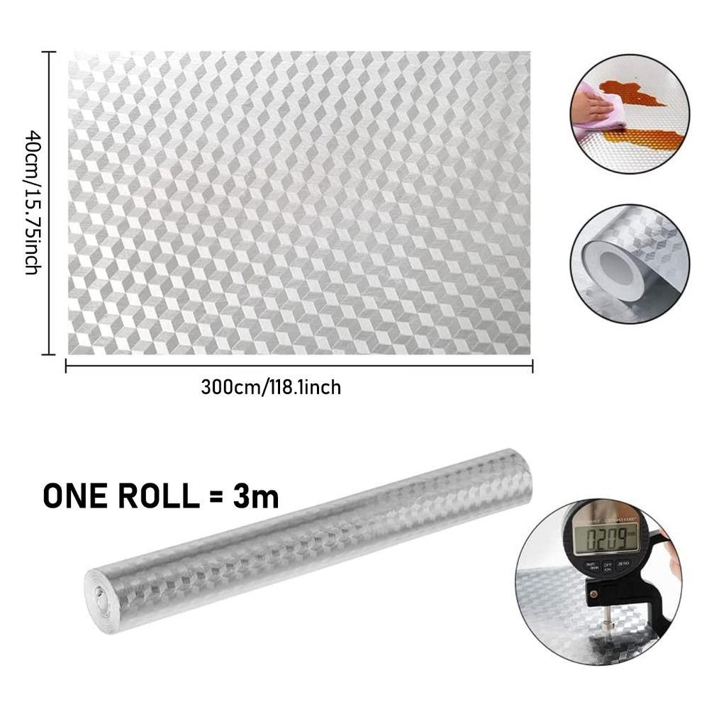 40x300cm Self Adhesive Oil-proof Wallpaper High Temperature Cabinet Contact Paper  Home Kitchen