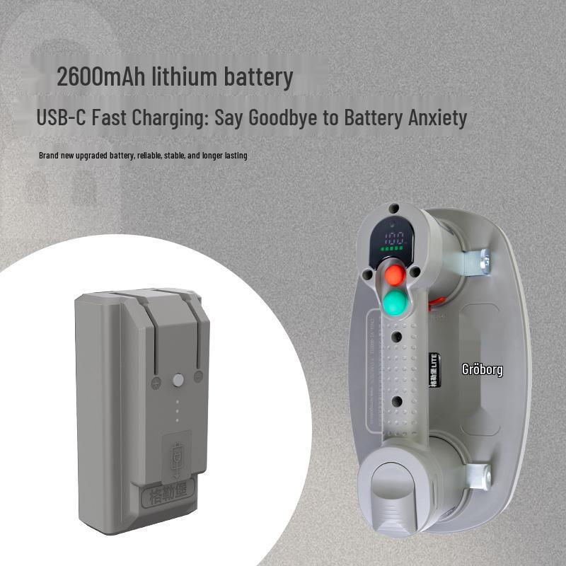 GRABO Gelerbao LITE Electric Vacuum Suction Cup, 100KG Load Capacity, Auto Air Refill & Pressure Detection