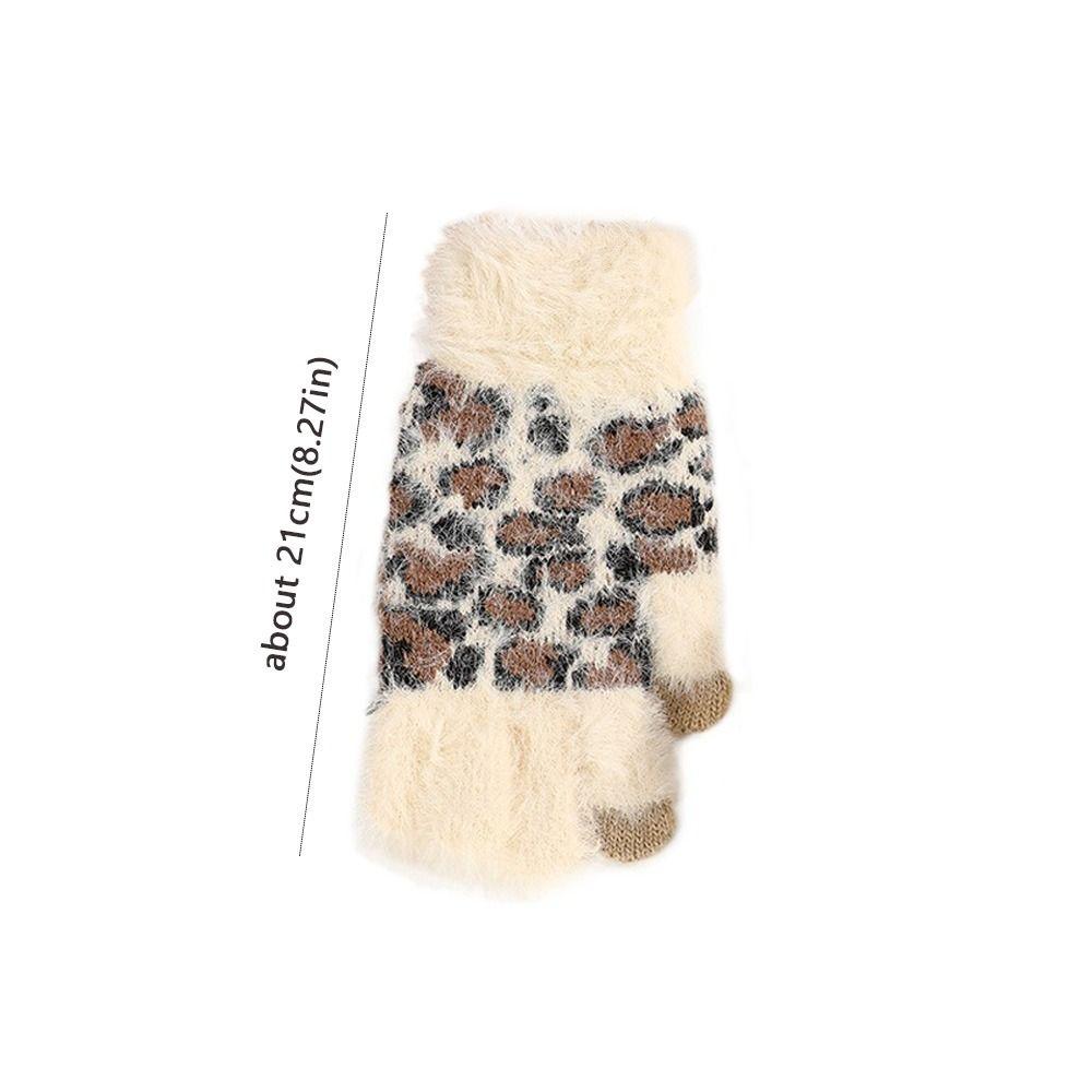 Touchscreen Warme Handschuhe Leopardenmuster Studentenhandschuhe Warme Skihandschuhe Outdoor Radfahren