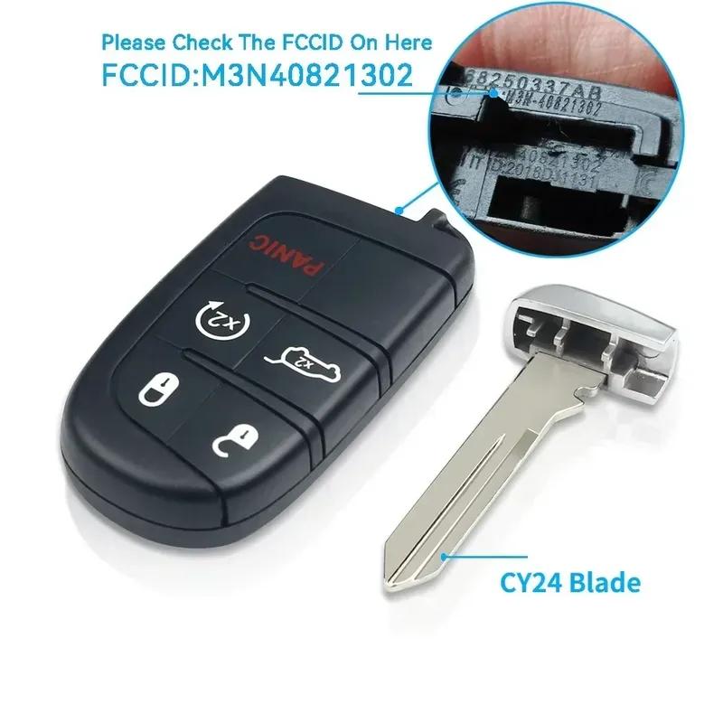 KEYYOU 1PCS Smart Remote Key 433Mhz ID46 Chip Keyless For Jeep Renegade Compass C-CUV Trailhawk SIP22 M3N-40821302 M3N40821302
