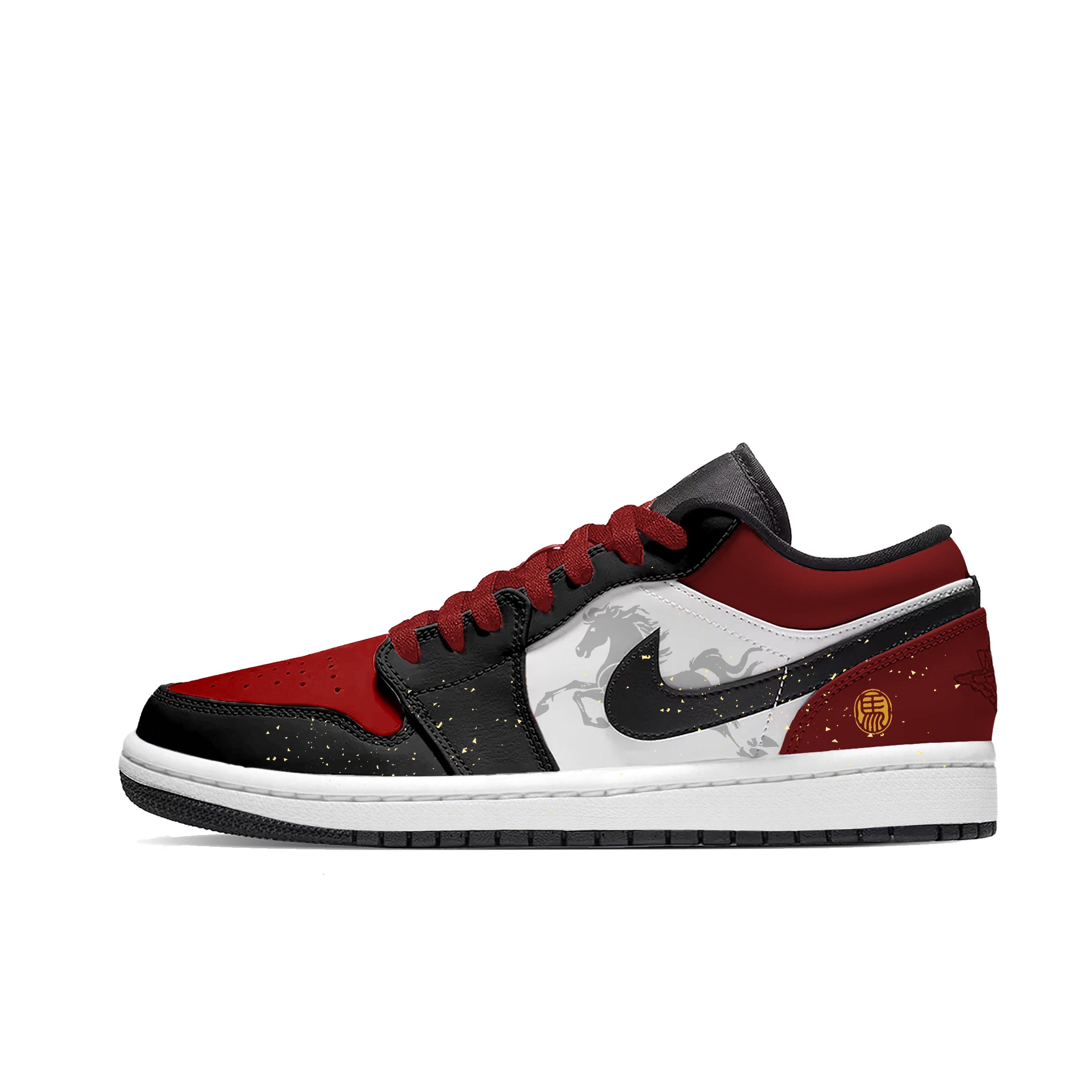 

Jordan Air Jordan 1 Reverse Banned Vintage Basketball Shoes Women s Black Red 553560-081(Team1640-) 38