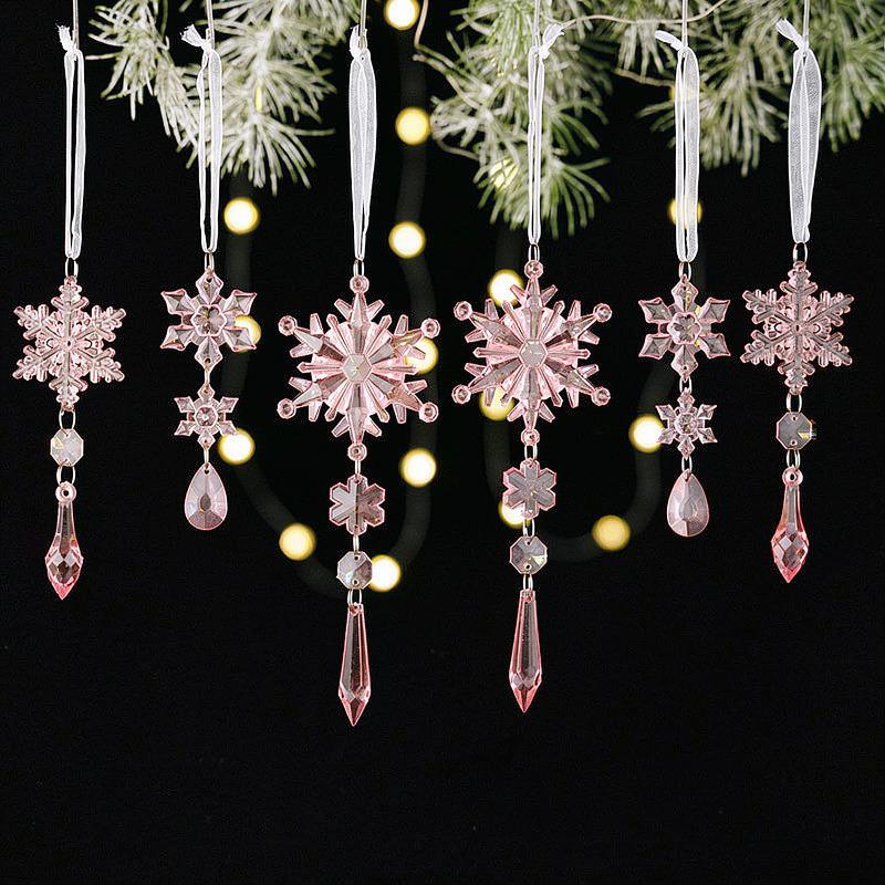 Decorative Acrylic Icicle Snowflake For For Jieqi Christmas Hanging Pendant Winter Holiday Party Scene Layout