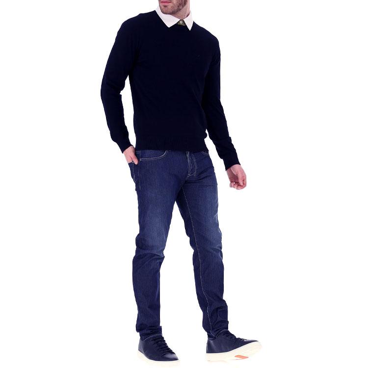 Emporio Armani Fitted Knitwear Men's Blue 8N1MA-11MPQ-Z924