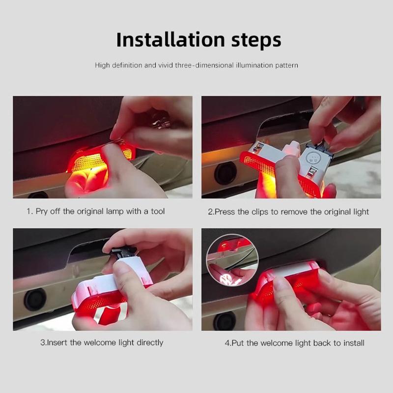 2026 Hot For Volkswagen VW 2pcs HD Led Welcome Light Car Door Projector Lamps For Volkswagen VW Polo Golf T5 Caddy T4 Touran GTI