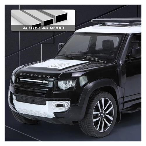 1/24 Scale Diecast Range Rover Defender SUV Alloy Car Model, Diecast Metal Toy Off-Road Vehicle with Sound and Light, Miniature Car Toy (Blue)