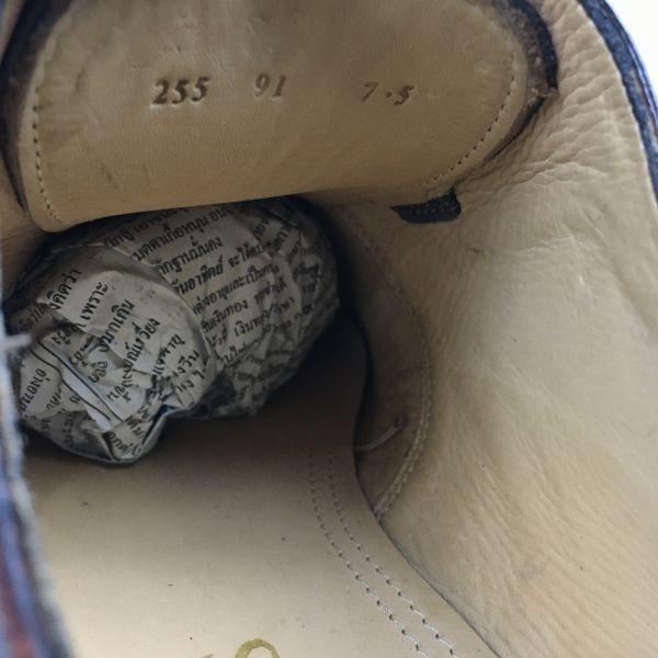 AMBLER Vintage Full Brogue Wingtip Business Shoes Brown Size 7.5 (25.5) All Leather Men's