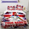Fußballstar Individueller Name Text Druck 1 Stück Bettwäsche-Set Bettbezug mit zwei Kissenbezügen Weiche Bettwäsche für Haushalt Schlafzimmer