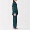 MUJI Seamless Flannel Long Sleeve Dark Green Size Size Small Women's Pajamas, Check, FD1LYA5A, Women's