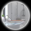 Round LED Illuminated Bathroom Mirror diameter 80 cm Wall-Mounted with Lighting Touch Switch Anti-Fog System