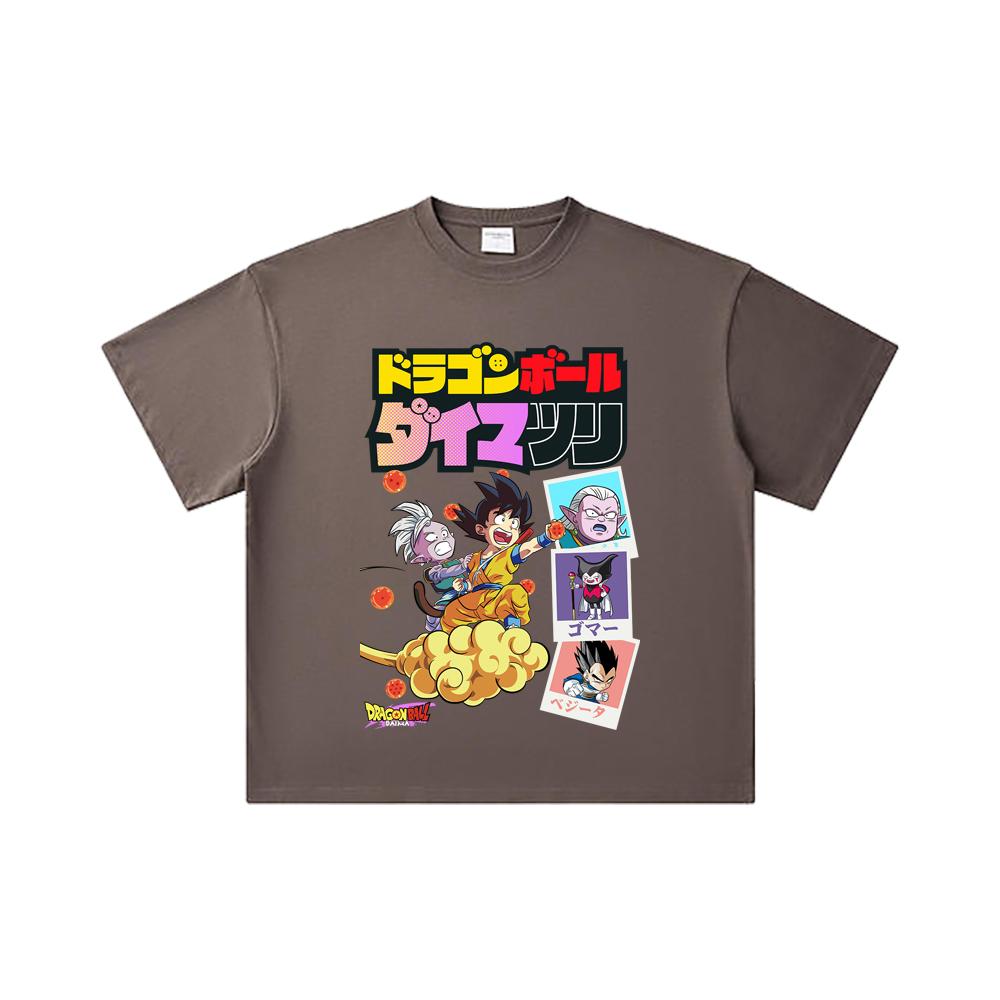 260 GSM Double Yarn 32 Count 100% Cotton Dragon Ball V34 Daima Print Unisex Heavy Cotton T Shirt