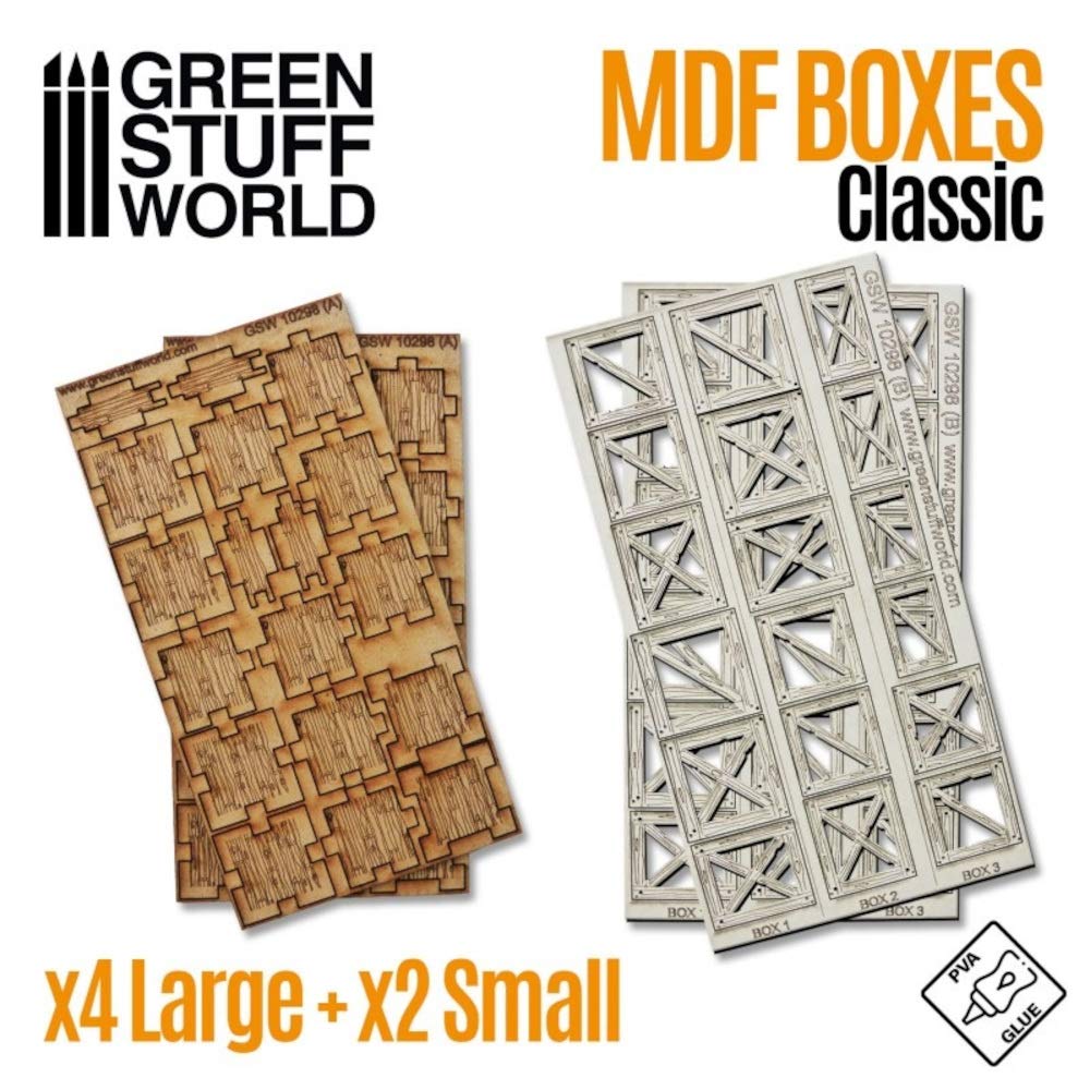 Green Stuff World Antique Wooden Crate Set for Miniature Accessories GSWD-10298