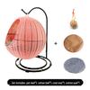Cozy Rattan Cat Hanging Basket - Washable, Semi-Enclosed, All-Season Cat Bed for Winter Warmth