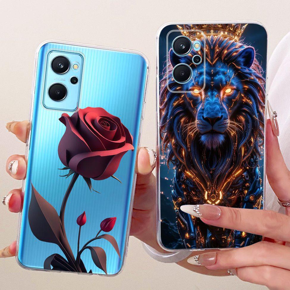 For Realme 9i 4G Case RMX3491 Transparent Cute Cat Fashion Butterfly Funny Painted Casing For Real me 9i 4G Cover