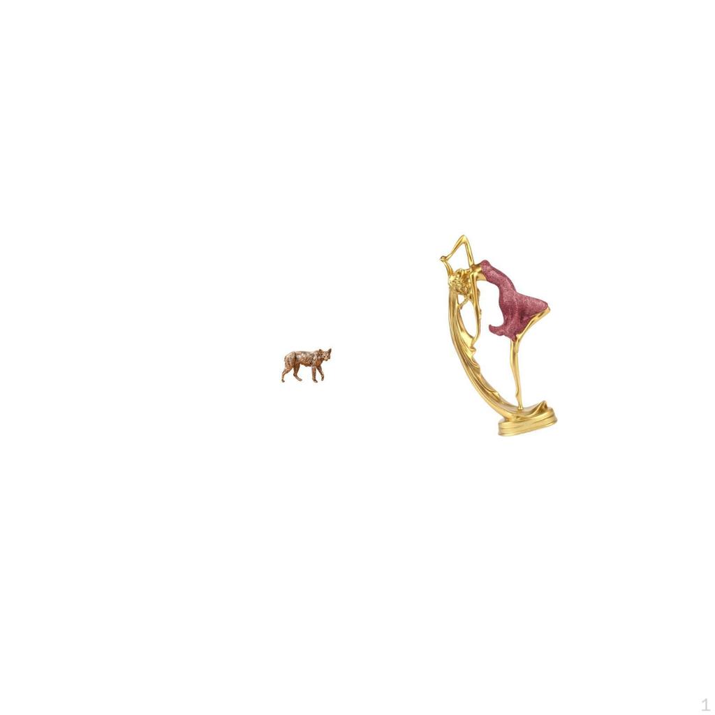 Brass Animal Ballet Dancing Girl Figurine Creative Collectable Feng Shui Decor Antique Ornament for