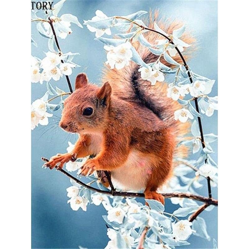 

Алмазная живопись Животные Ремесла Белка Декор Комнаты Картина Со Стразами Животное Изображение 5D Алмазная Мозаика Холст Full Round 40x50CM