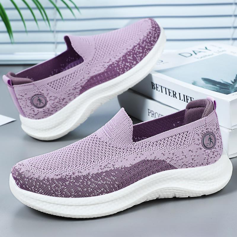Women's shoes soft soles are not tired of feet, summer new comfortable and breathable one-pedal mother shoes flying woven shoes children versatile