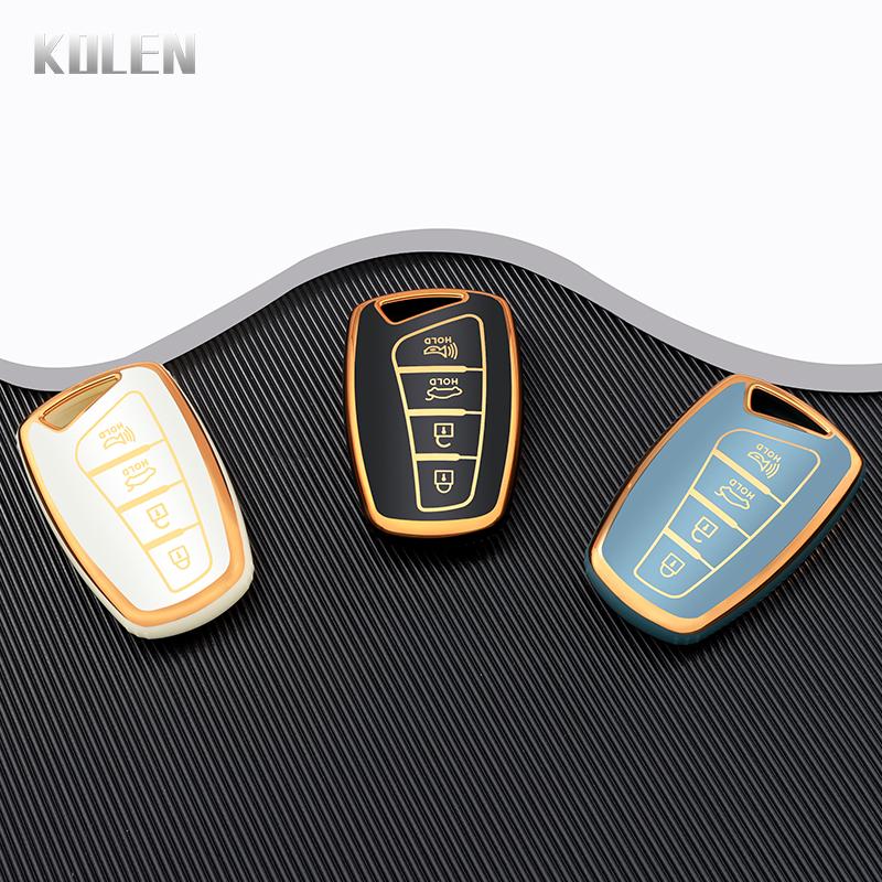Tpu Car Remote Key Cover Case Shell Fob For Hyundai Santa Fe Sport Ix45 Equus Centennial Genesis G80 Grandeur Azera Sedan 3Dm