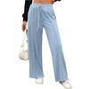 Fall Winter New Women's Solid Color Derong Drawstring Pocket Loose Casual Long Pants Leisure Trade Europe America
