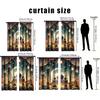 2PCS Gilded Night City Ramadan Theme Curtains   Dreamy Luxury Style   Bedroom and Living Room   Drawbar Pocket Decorative Curtains
