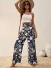 Spring Women's Fashionable Long Pants with Print Casual Elegance High-Waisted Straight-Leg Pants Wide-Leg Pants