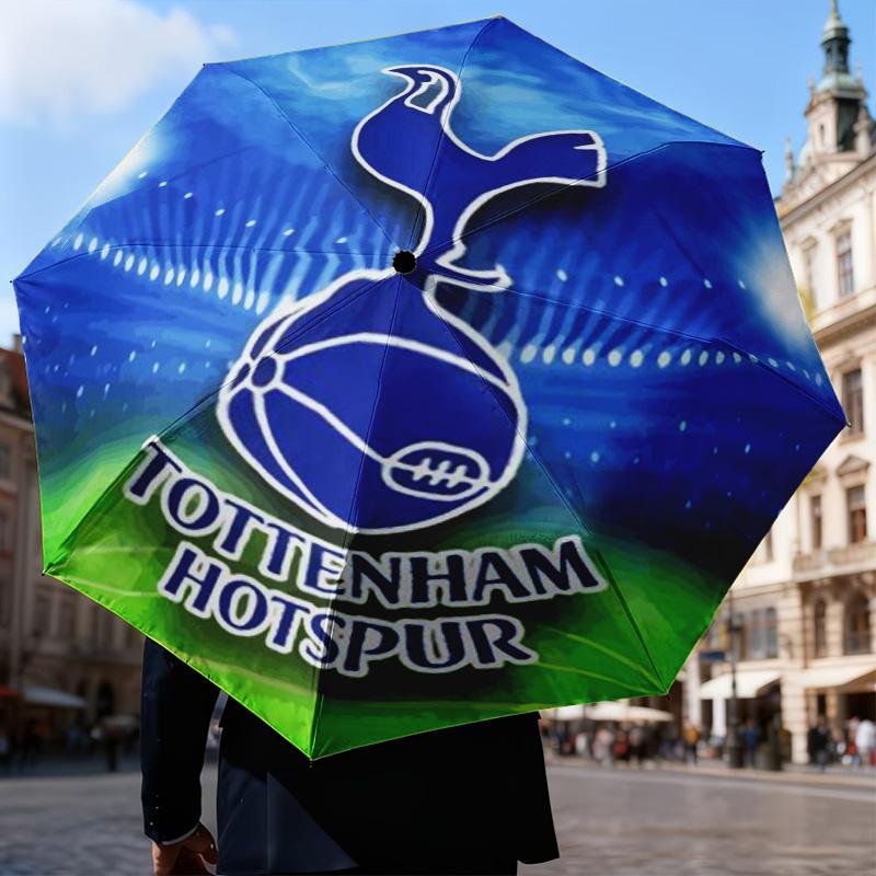 1PC Tottenham Hotspur F.C Design Printed Umbrella Folding Umbrella, Automatic Umbrella 8-Frame for Travel, Camping Fan Gifts Christmas Gifts
