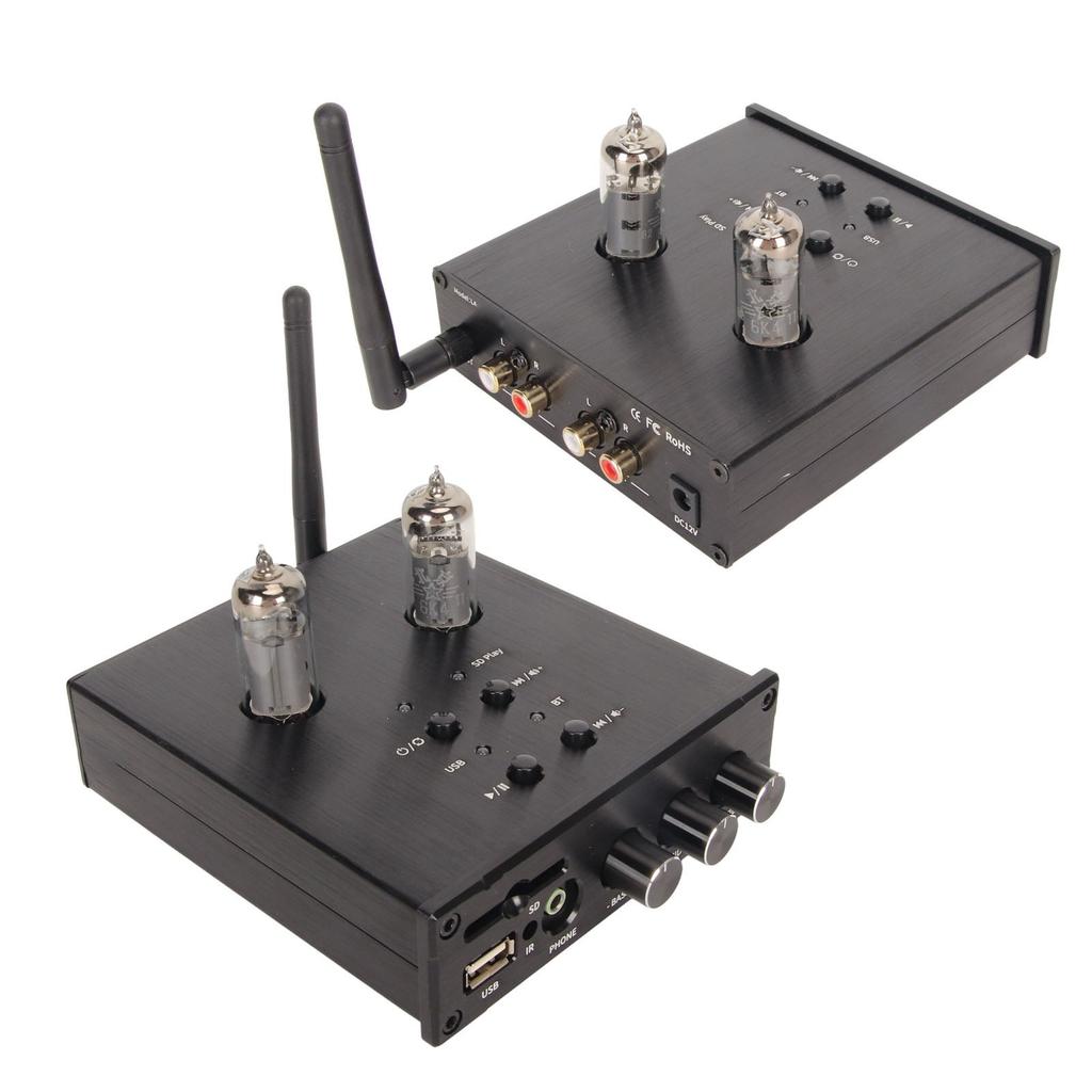Bluetooth Tube Amplifier Supports U Disk Storage Card Playback HiFi Stereo Receiver for CD Player