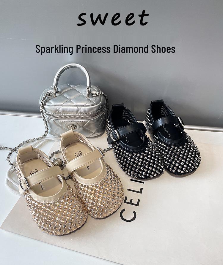 Sandali Principessa con Strass da Bambina - Estivi Traspiranti, Suola Morbida