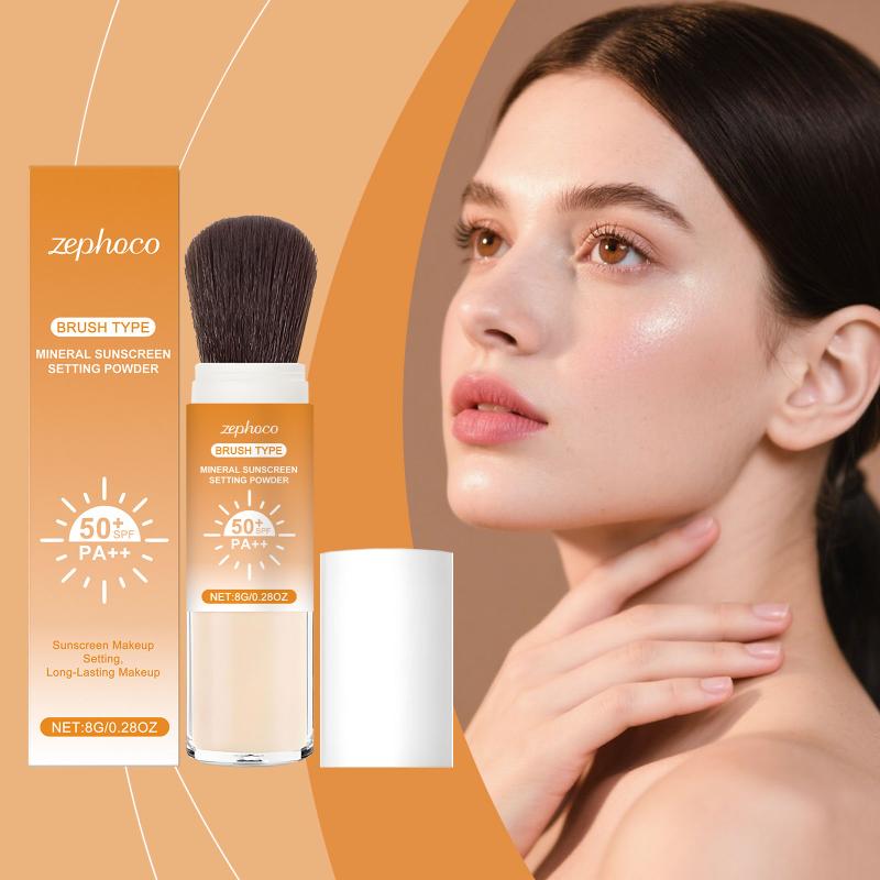 Sunscreen Loose Powder Sunblock Skin Protective Invisible Pore Solar Blocker Lasting Oil Control Light Waterproof Setting Powder