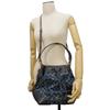 Used 9726 Signature Mickey Drawstring F37224 7922 Denim Jacquard Drawstring 2-Way Shoulder Bag Logo Denim Blue Women's
