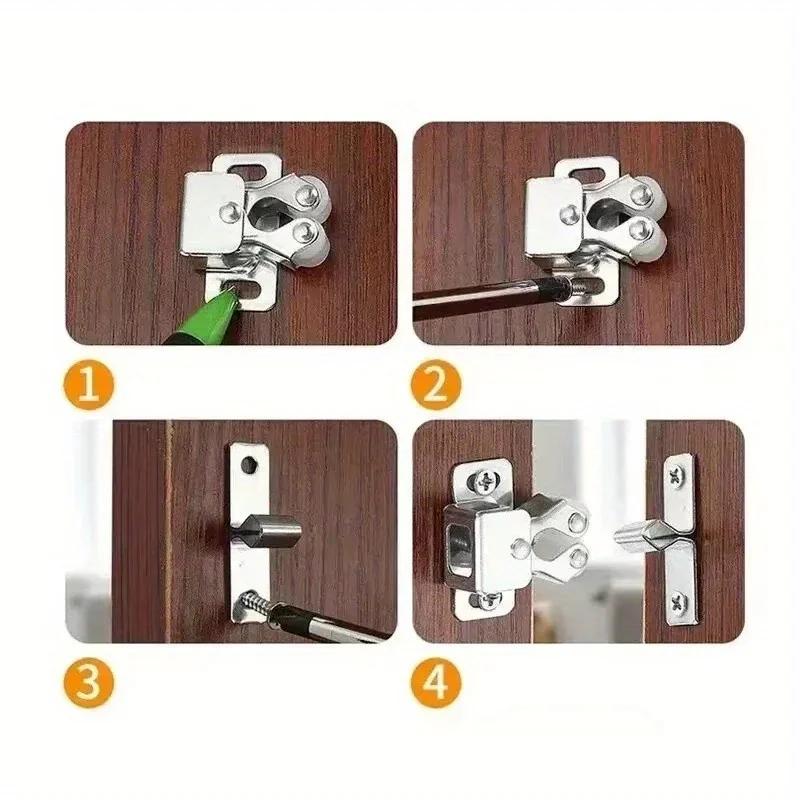 2Set Vintage Style Cabinet Door Roller Catch Latch Accessories Suitable For Wardrobe, Lock And Buckle