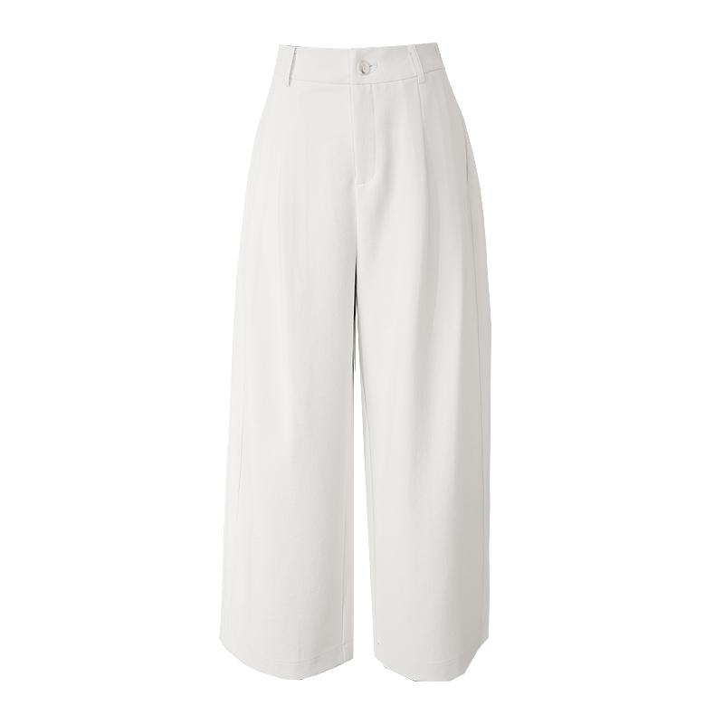 Nine inch wide leg pants for women commuting, loose and slimming, casual suit pants with a sense of drape