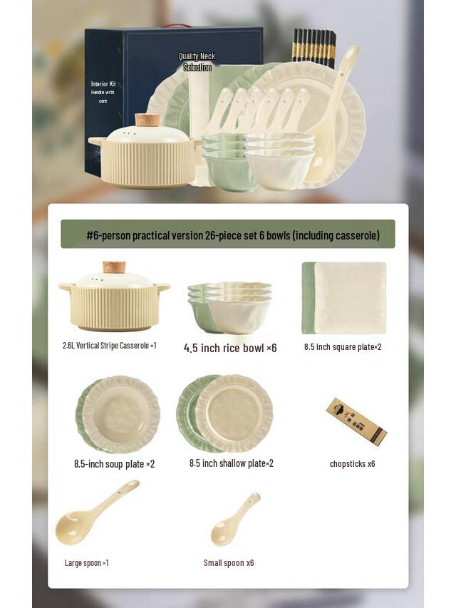 26-Piece Floral Ceramic Dinnerware Set