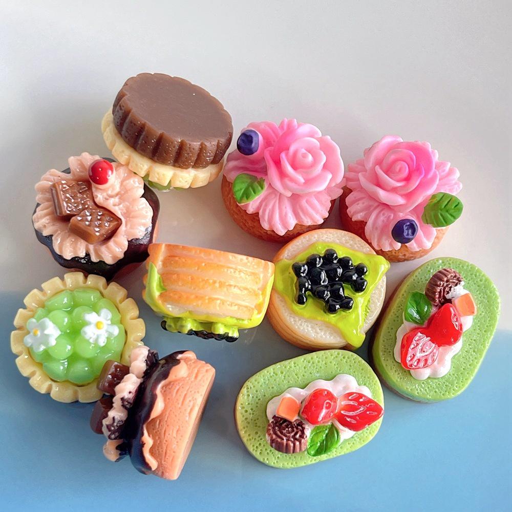 Handmade Resin Cake Accessories For Diy Keychains And Pendants Realistic 3d Simulation