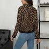 Leopard Print Knit Cardigan Women's Loose O-Neck Long Sleeve Casual Color Block Sweater Fashion Button Cardigan Top Y2k