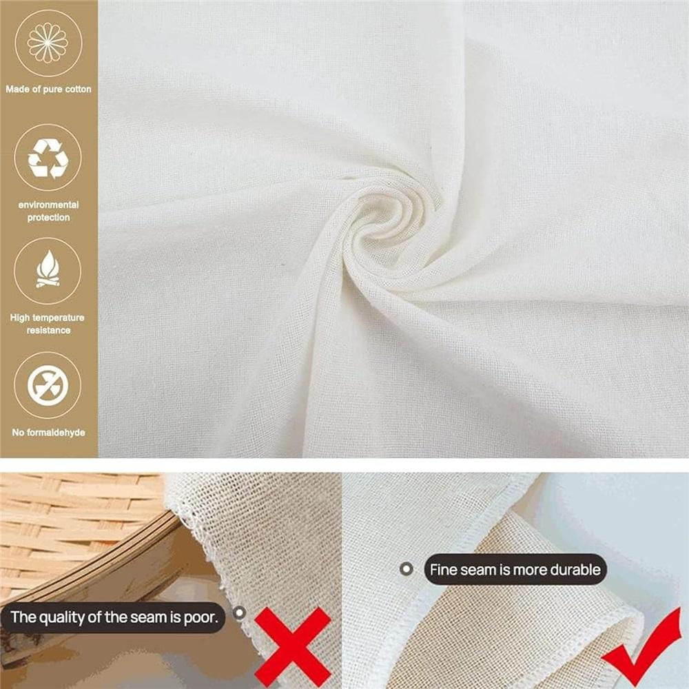 5 Pieces Cheese Filter Cloth – Unbleached Pure Cotton, Reusable, 50x50 Cm – For Filtering Milk, Juice, Yogurt, Nut Milk, Kombucha