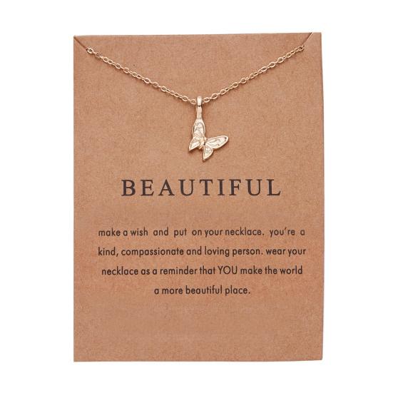Women Pendant Alloy with Card Creative Mini Wing Shape Collarbone Chain Small Gift