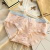 Women's Cotton Underwear Sexy Lace Panties Girls' Floral Thread Briefs Mid Waist Seamless Underpants Female Lingerie