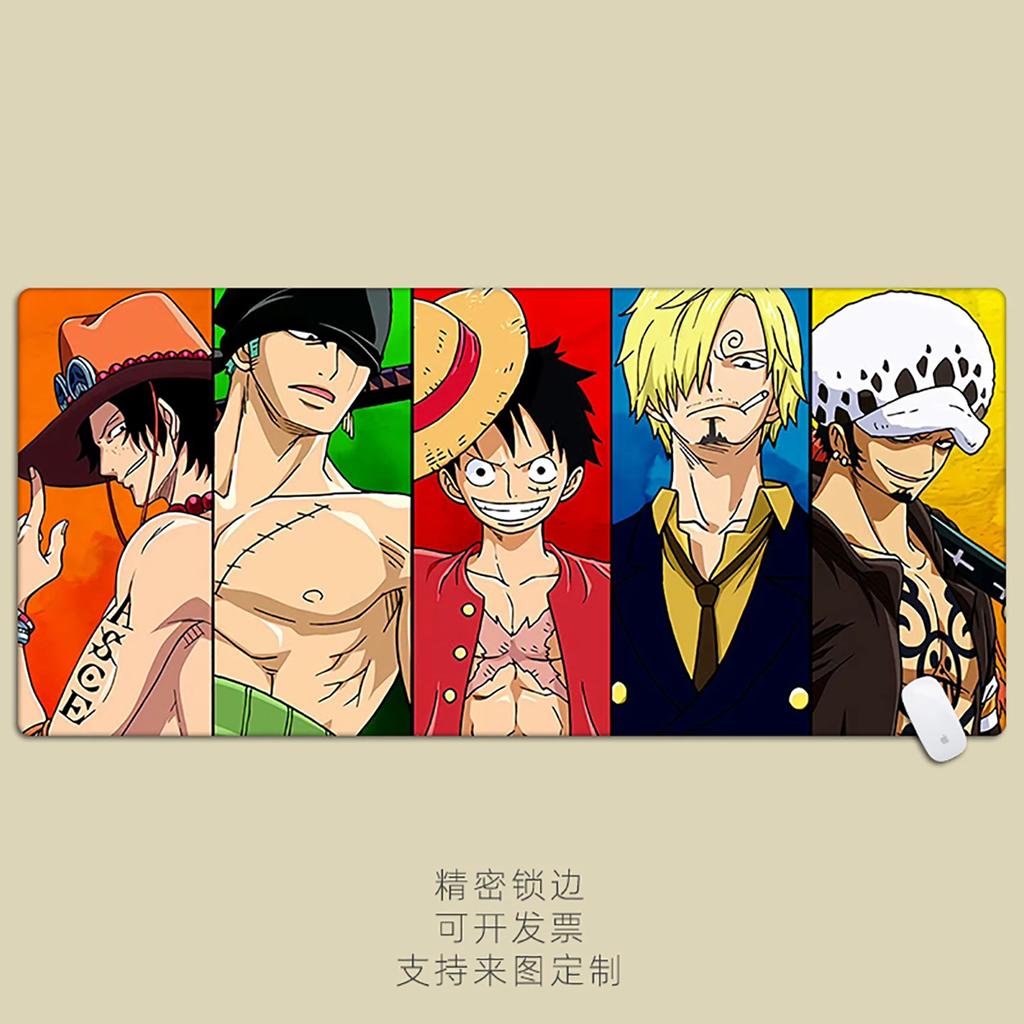 Nuovo Anime Giapponese One Piece Monkey D. Luffy Roronoa Zoro Periferiche Tappetino Mouse Sovradimensionato Ragazzi Anime E-sport Tappetino per Scrivania del Computer Tappetino Cartoon per Tastiera